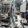INCENDIO CERCA DEL MERCADO DE SAN MARCOS SUR DAÑA DOS CAMIONES RECOLECTORES