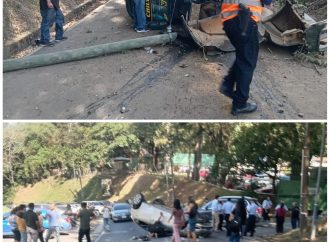 FUERTE ACCIDENTE DE TRÁNSITO INVOLUCRA A BUS EN CARRETERA A COMASAGUA, CERCA DE LA ESEN