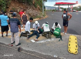 MOTOCICLISTA RESULTA LESIONADO EN UN ACCIDENTE DE TRÁNSITO EN LA CARRETERA PANAMERICANA EN EL CONGO,SANTA ANA