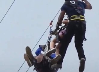RESCATARON A UNA MENOR ATRAPADA EN CANOPY DEL PARQUE PUERTA DEL DIABLO EN PANCHIMALCO