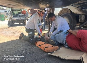 HOMBRE RESULTA GRAVEMENTE LESIONADO EN ACCIDENTE LABORAL EN AUTOPISTA A COMALAPA