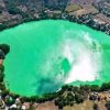 CALOR EXTREMO TRANSFORMA LAS AGUAS DE LA LAGUNA DE APASTEPEQUE EN TONO TURQUESA