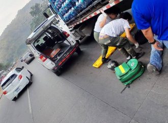 MOTOCICLISTA RESULTA LESIONADO EN ACCIDENTE DE TRÁNSITO EN LOS CHORROS