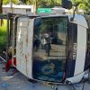 TRES TRABAJADORES DEL MOP RESULTAN LESIONADOS EN ACCIDENTE DE TRÁNSITO RUMBO AL PUERTO DE LA LIBERTAD