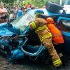 RESCATAN A PERSONA ATRAPADA TRAS ACCIDENTE DE TRÁNSITO EN EL KILOMETRO 78 DE LA CARRETERA PANAMERICANA