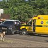 AMBULANCIA DE COMANDOS DE SALVAMENTO CHOCA CONTRA CAMIONETA CUANDO SE DIRIGÍA A ATENDER UNA EMERGENCIA EN ACAJUTLA