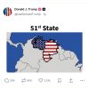 TRUMP GENERA POLÉMICA AL COMPARTIR IMAGEN QUE MUESTRA A VENEZUELA COMO EL “ESTADO 51” DE ESTADOS UNIDOS