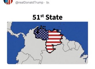 TRUMP GENERA POLÉMICA AL COMPARTIR IMAGEN QUE MUESTRA A VENEZUELA COMO EL “ESTADO 51” DE ESTADOS UNIDOS